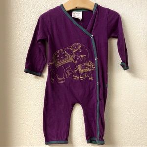 6 month kids organic elephant romper